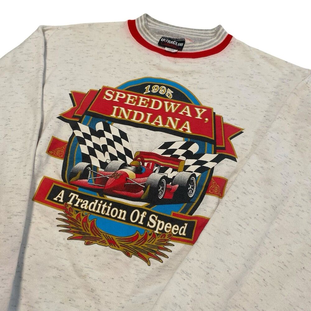 Vintage Speedway Indiana F1 Racing Crewneck Sweatshirt Sweater Usa Made XL FLAW*